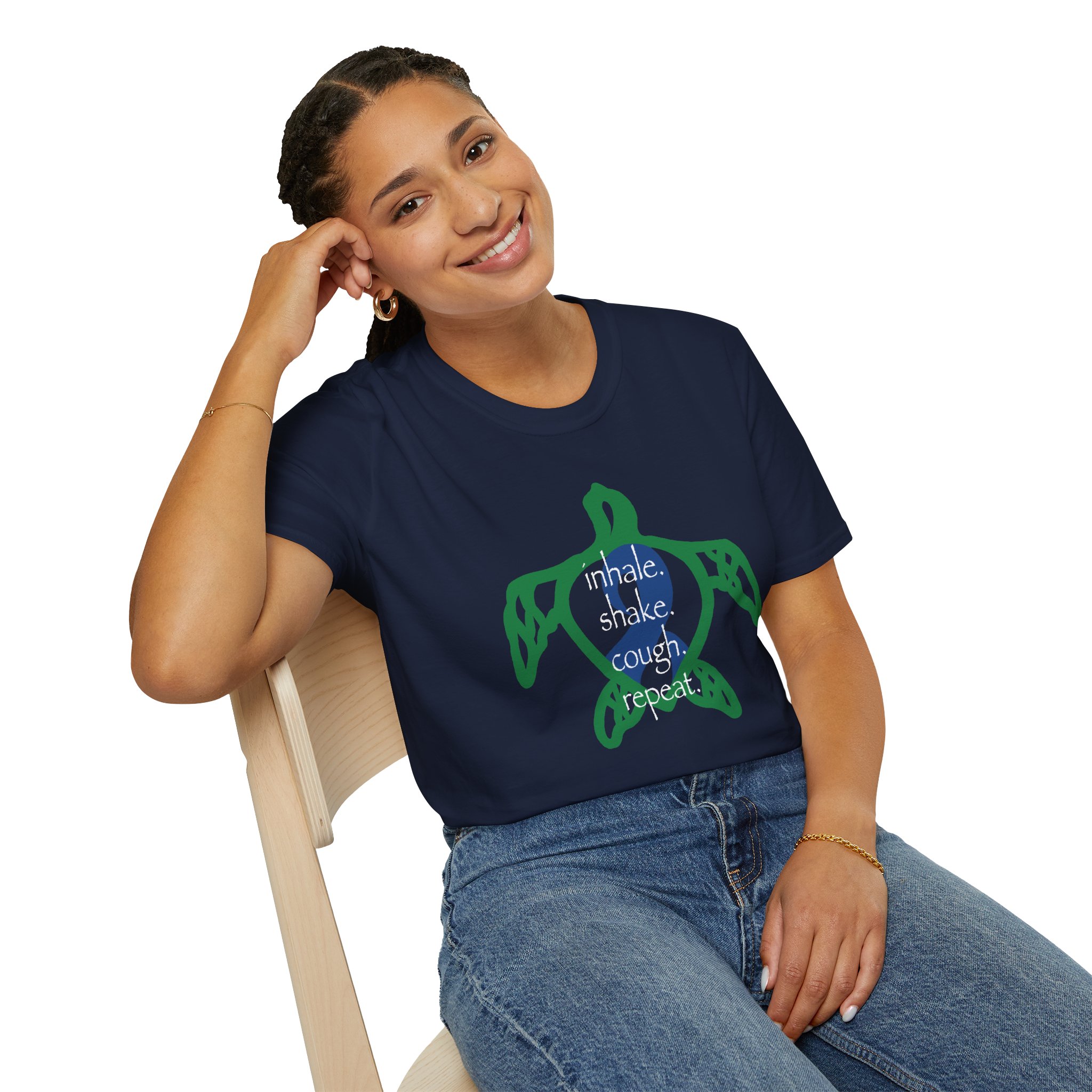 Turtle Rhythm - Blue - Softstyle T-Shirt - Image 26