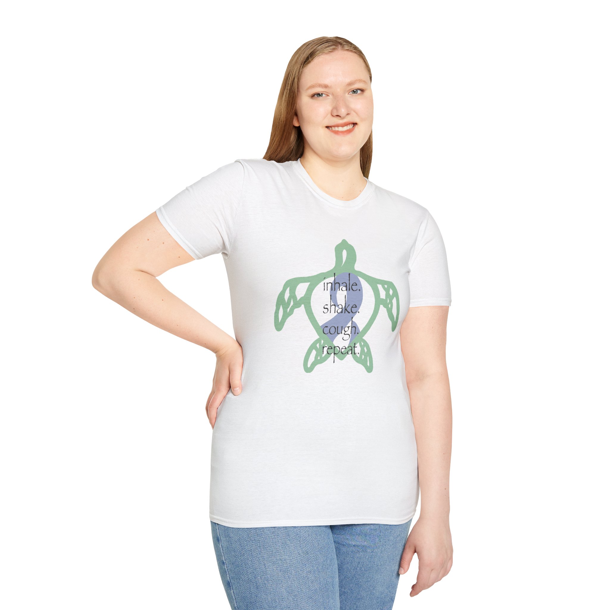 Turtle Rhythm - Blue - Softstyle T-Shirt - Image 10