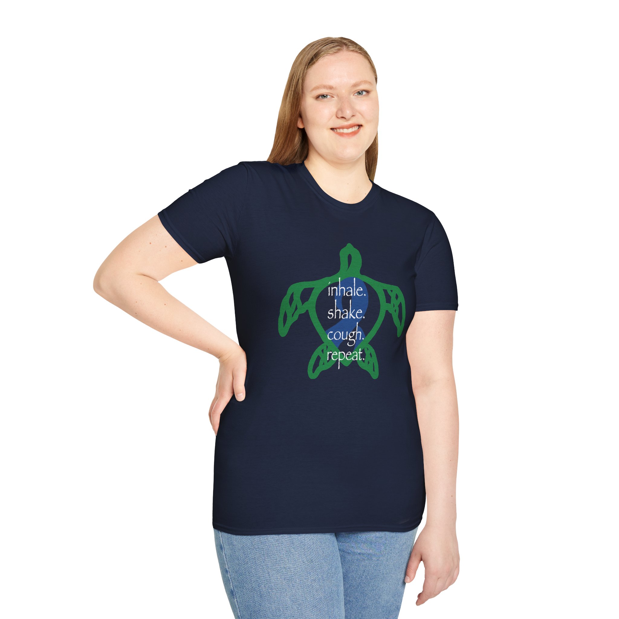 Turtle Rhythm - Blue - Softstyle T-Shirt - Image 25
