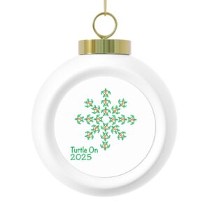 2025 Limited Edition - BlueOrange Ribbon - Christmas Ball Ornament