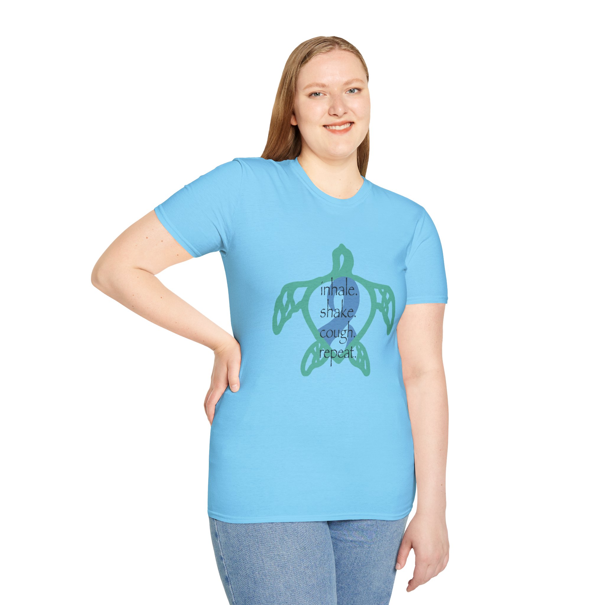 Turtle Rhythm - Blue - Softstyle T-Shirt - Image 20