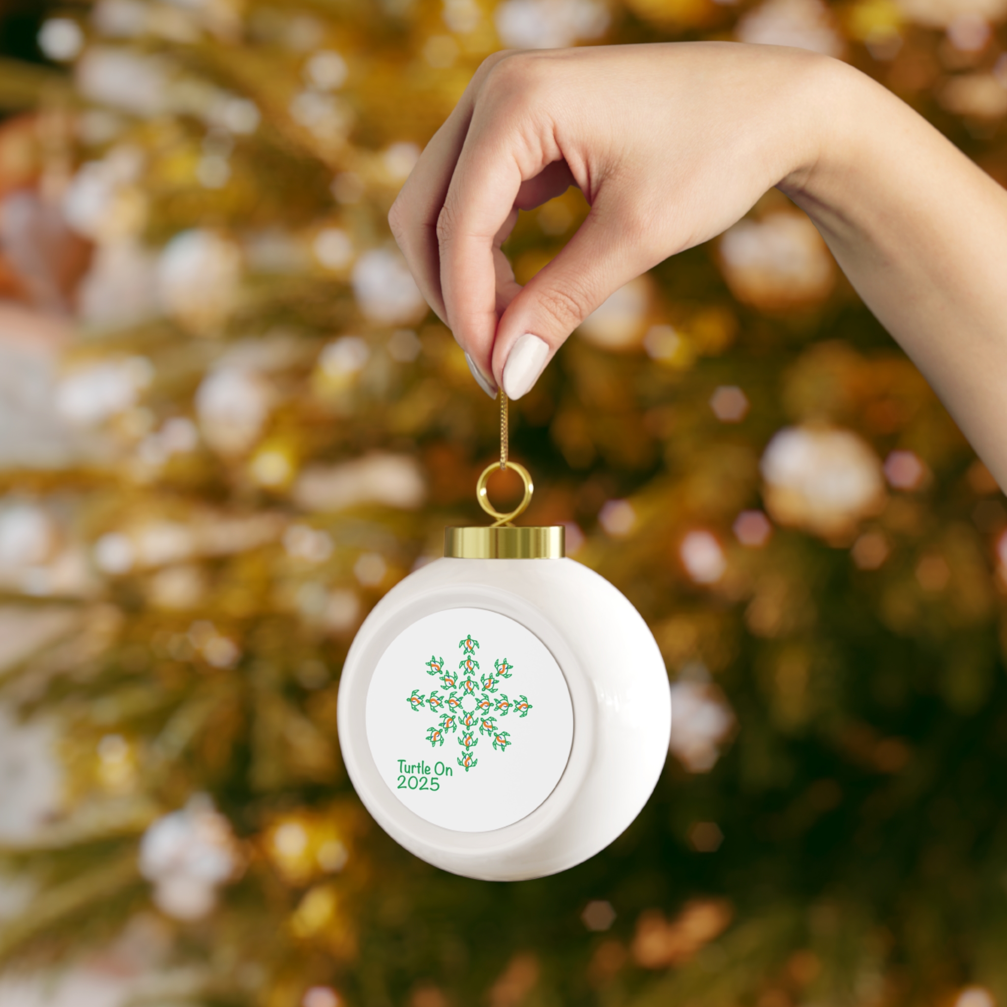 2025 Limited Edition - BlueOrange Ribbon - Christmas Ball Ornament - Image 8