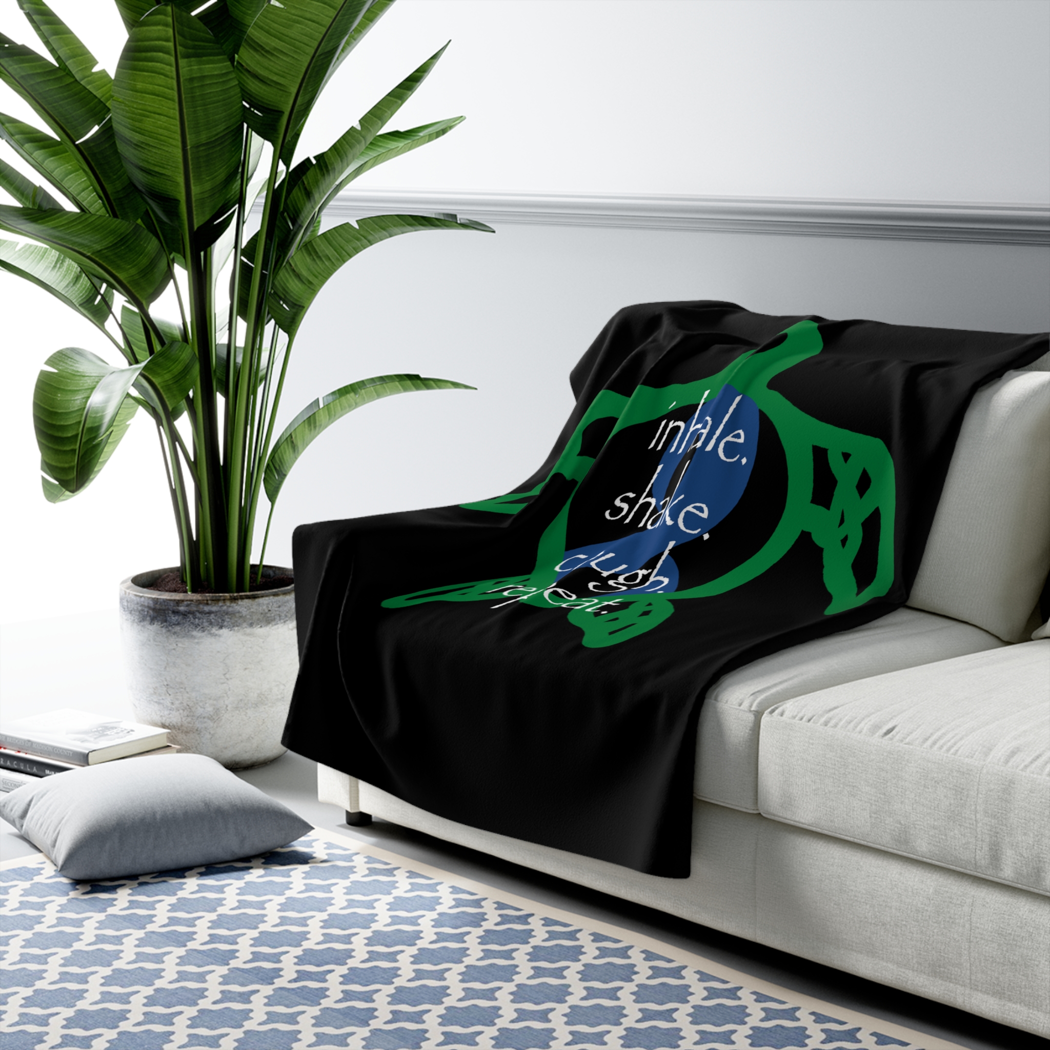 Turtle Rhythm - Blue - Sherpa Fleece Blanket - Image 3