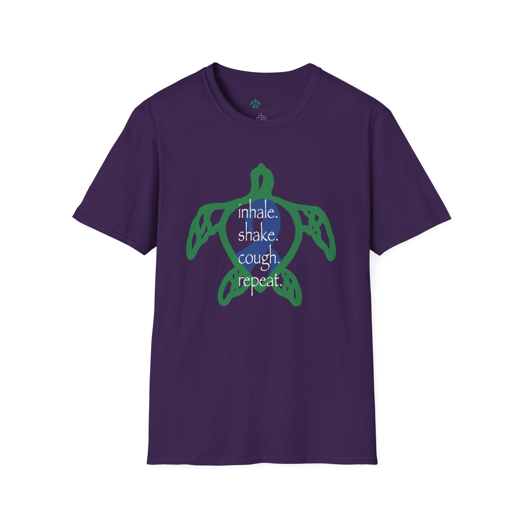 Turtle Rhythm - Blue - Softstyle T-Shirt - Image 3
