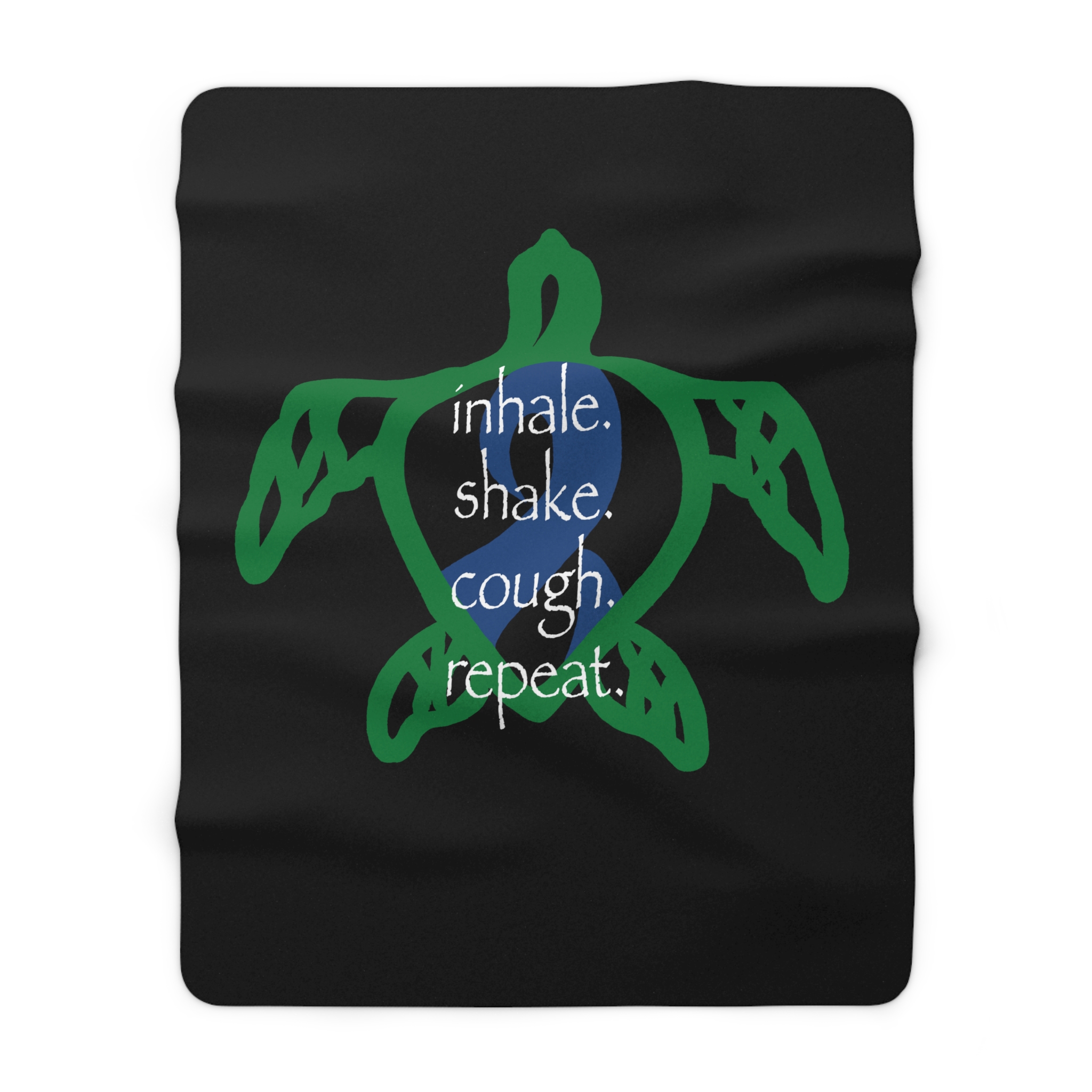 Turtle Rhythm - Blue - Sherpa Fleece Blanket - Image 5
