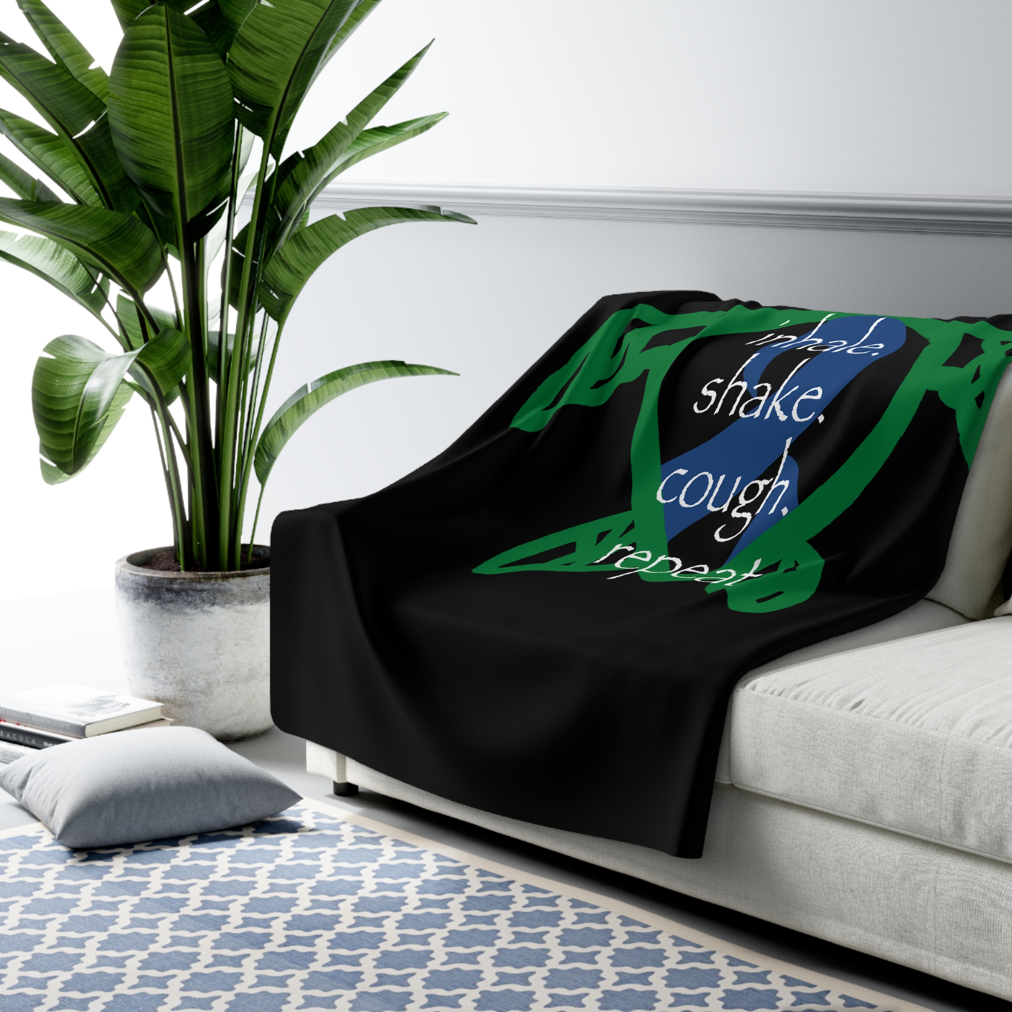 Turtle Rhythm - Blue - Sherpa Fleece Blanket - Image 7