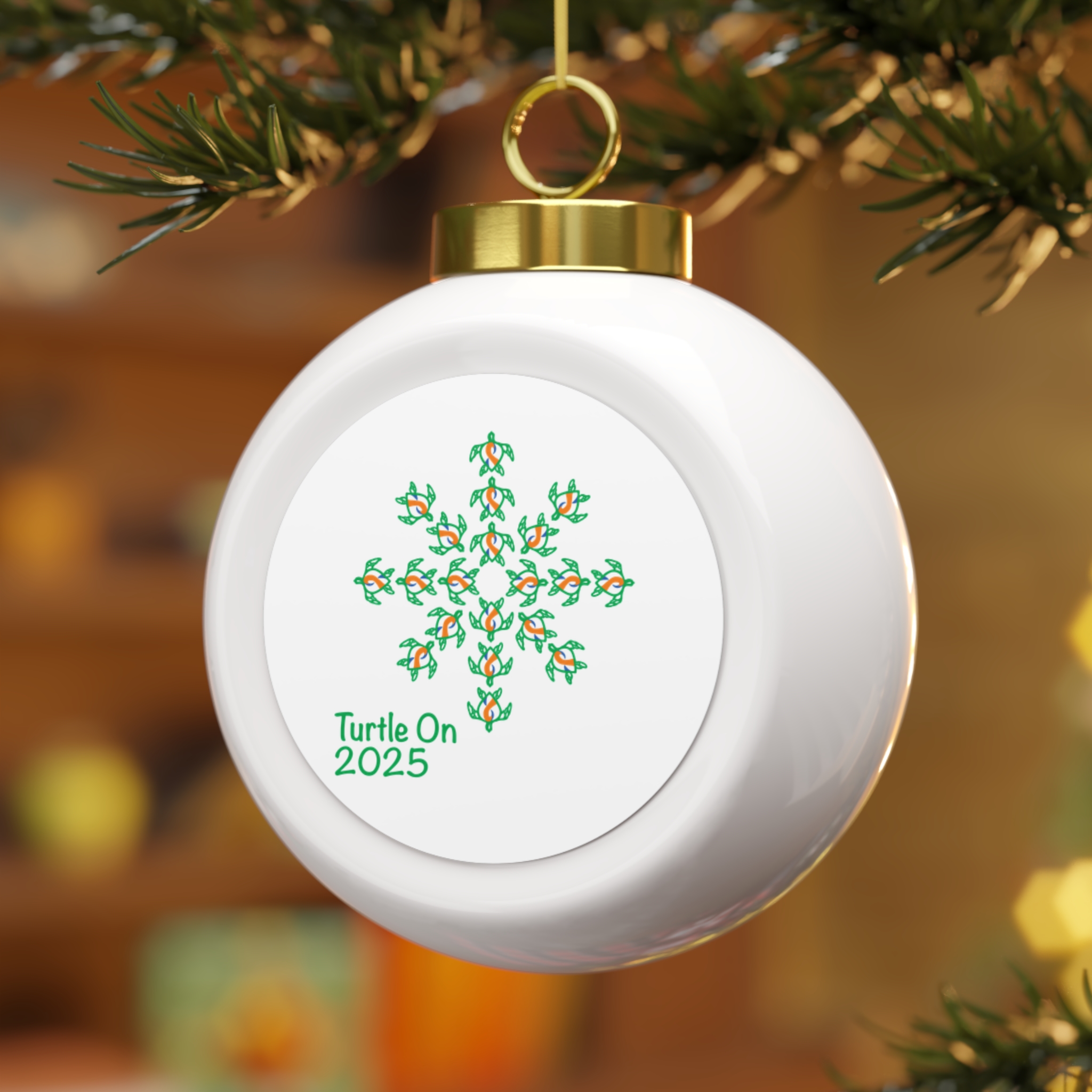 2025 Limited Edition - BlueOrange Ribbon - Christmas Ball Ornament - Image 7