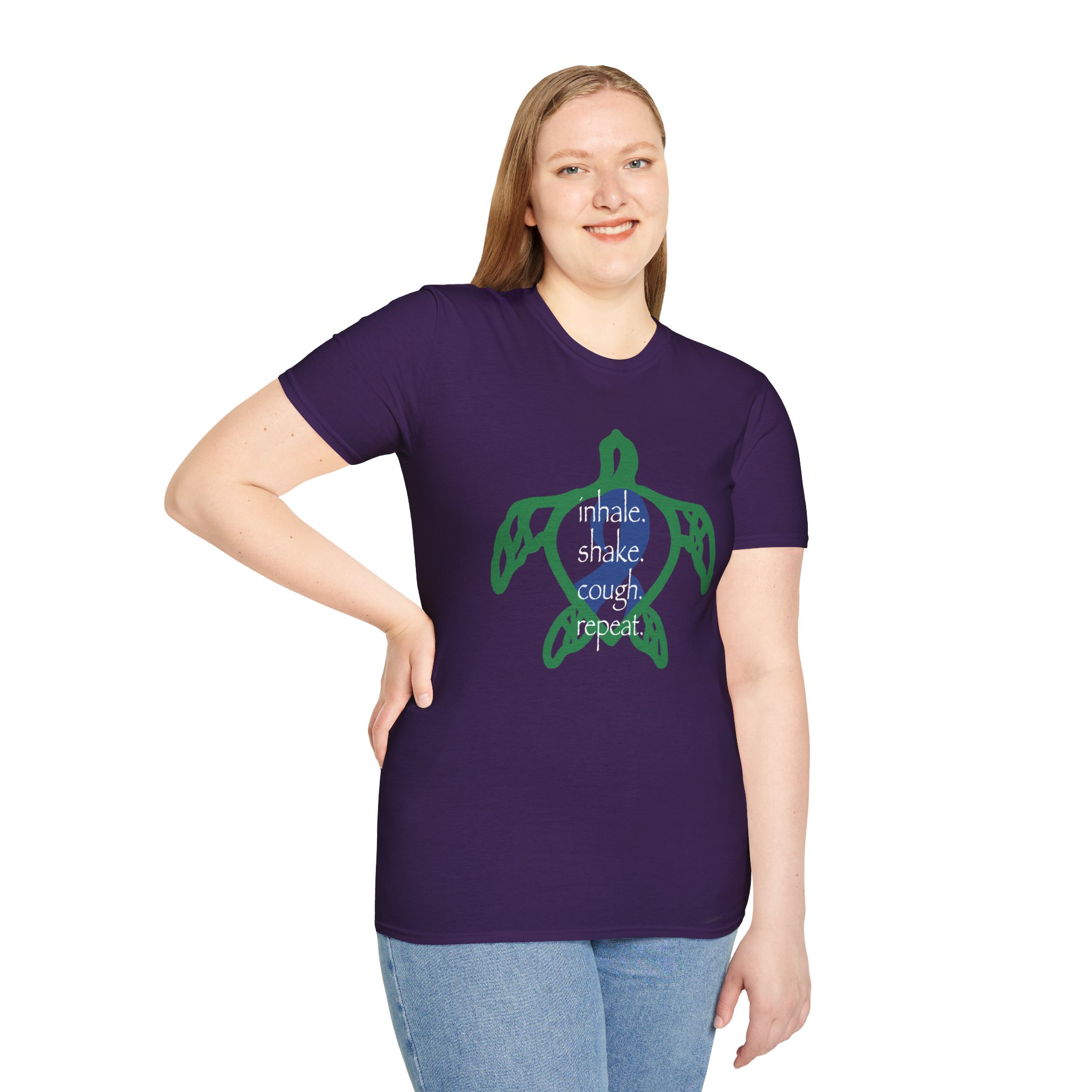 Turtle Rhythm - Blue - Softstyle T-Shirt - Image 5